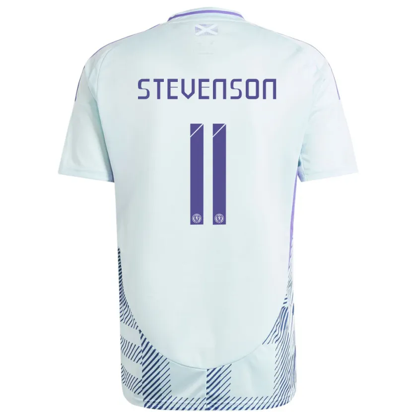 Danxen Män Skottland Gus Stevenson #11 Ljus Mintblå Bortatröja Matchtröjor 24-26 Tröjor T-Tröja