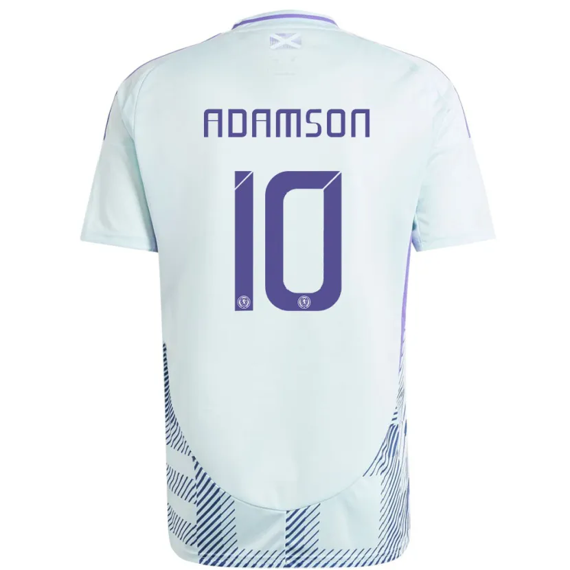 Danxen Män Skottland Calum Adamson #10 Ljus Mintblå Bortatröja Matchtröjor 24-26 Tröjor T-Tröja