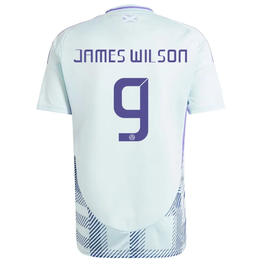 Danxen Män Skottland James Wilson #9 Ljus Mintblå Bortatröja Matchtröjor 24-26 Tröjor T-Tröja