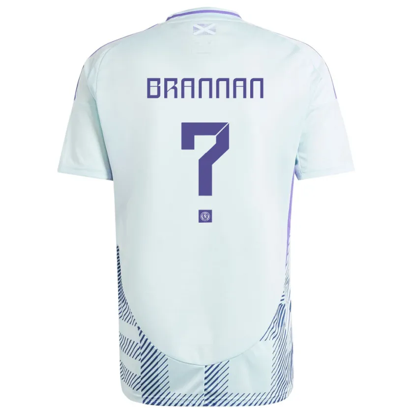 Danxen Män Skottland Ben Brannan #0 Ljus Mintblå Bortatröja Matchtröjor 24-26 Tröjor T-Tröja