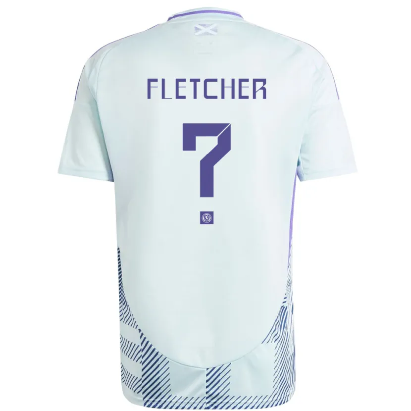 Danxen Män Skottland Tyler Fletcher #0 Ljus Mintblå Bortatröja Matchtröjor 24-26 Tröjor T-Tröja