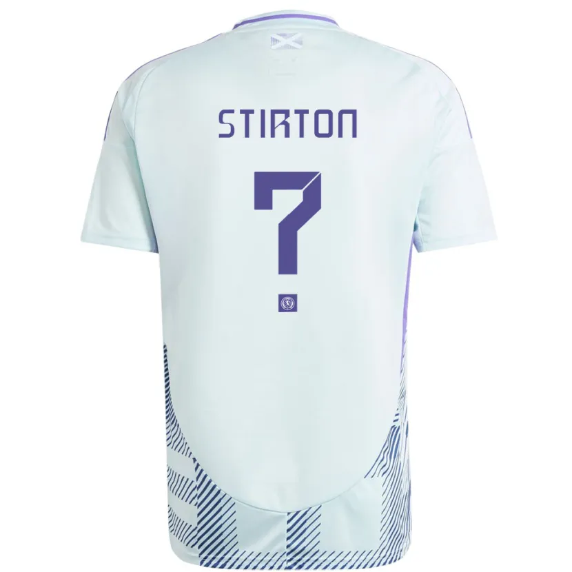 Danxen Män Skottland Owen Stirton #0 Ljus Mintblå Bortatröja Matchtröjor 24-26 Tröjor T-Tröja