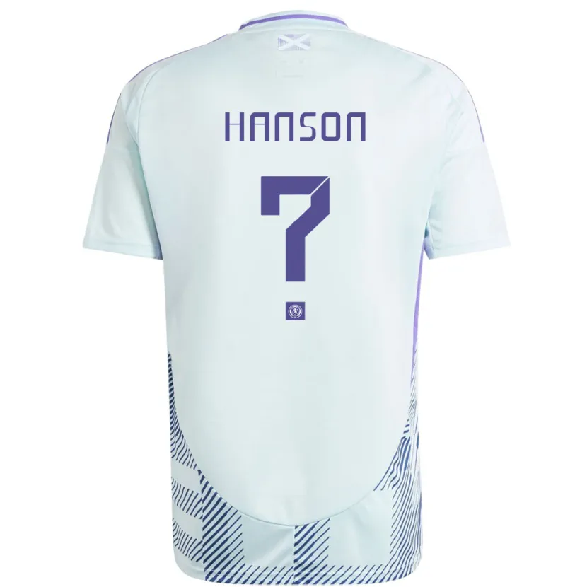 Danxen Män Skottland Kirsty Hanson #0 Ljus Mintblå Bortatröja Matchtröjor 24-26 Tröjor T-Tröja