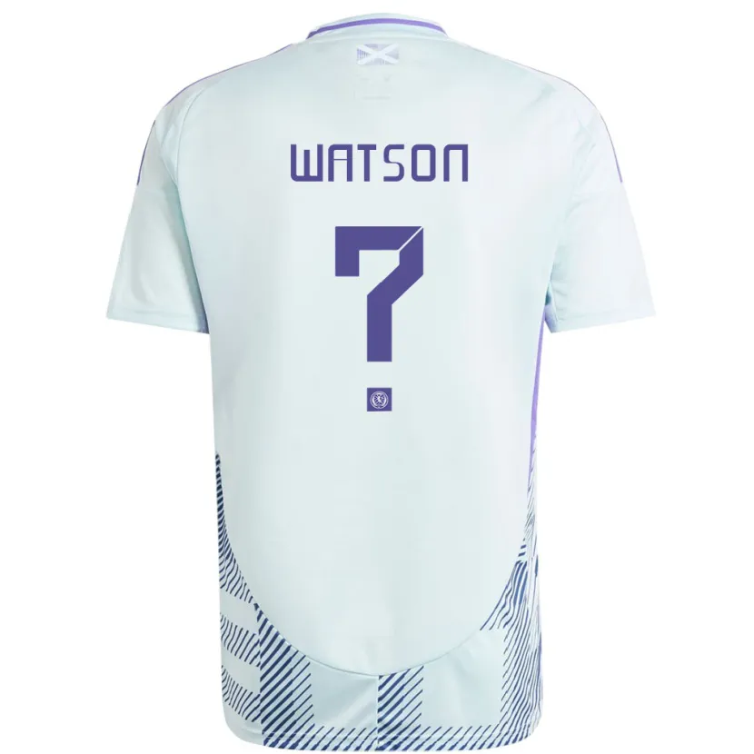 Danxen Män Skottland Emma Watson #0 Ljus Mintblå Bortatröja Matchtröjor 24-26 Tröjor T-Tröja
