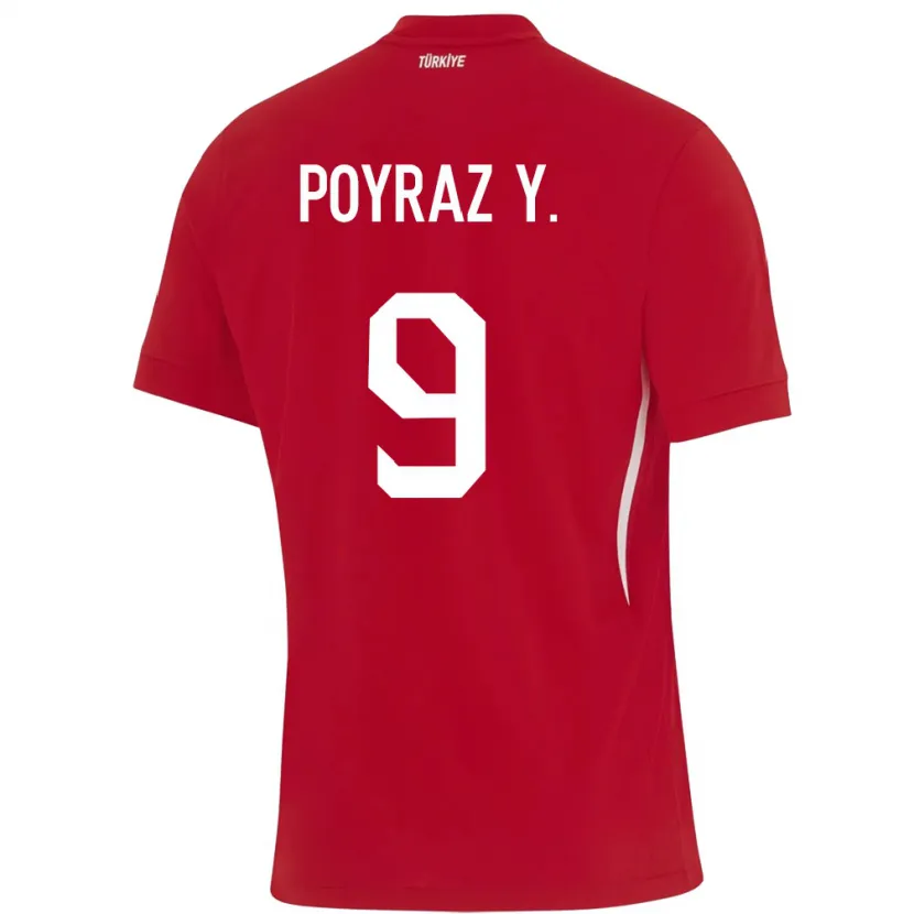 Danxen Män Kalkon Poyraz Yıldırım #9 Röd Bortatröja Matchtröjor 24-26 Tröjor T-Tröja