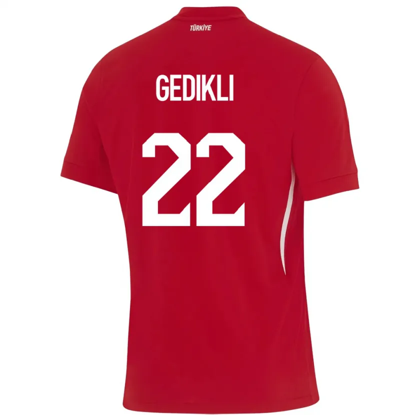 Danxen Män Kalkon Berkant Gedikli #22 Röd Bortatröja Matchtröjor 24-26 Tröjor T-Tröja