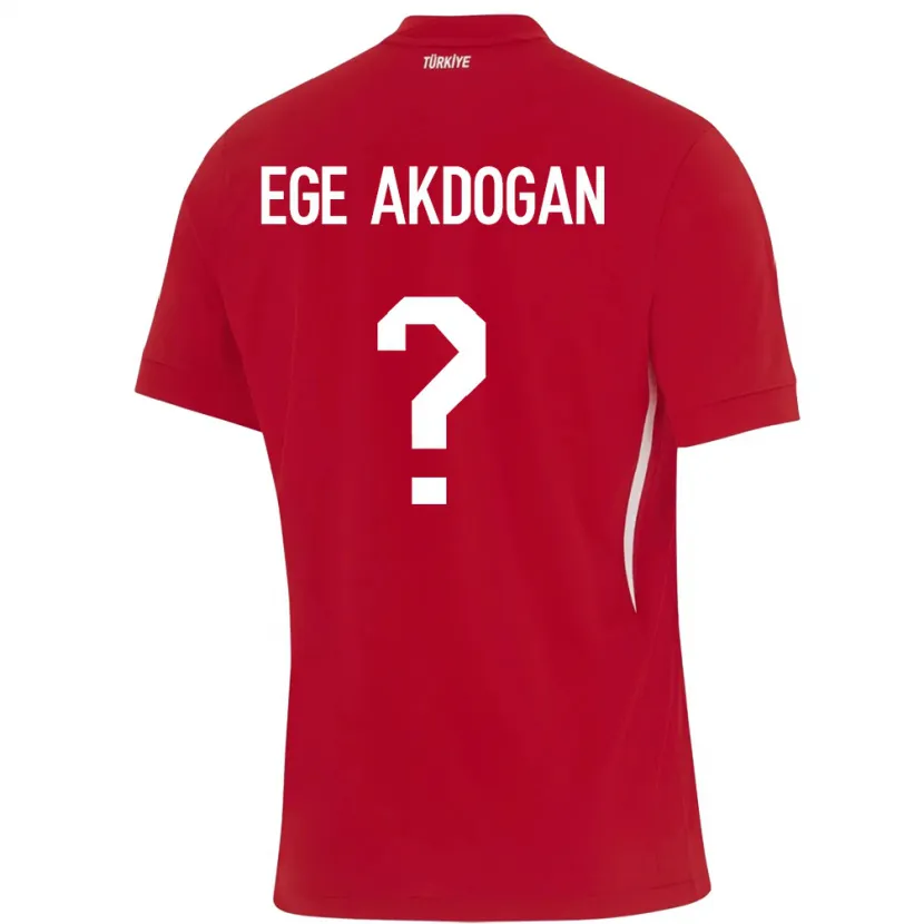 Danxen Män Kalkon Hasan Ege Akdoğan #0 Röd Bortatröja Matchtröjor 24-26 Tröjor T-Tröja