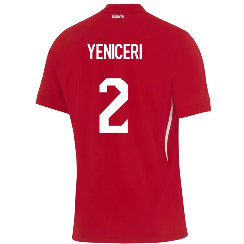 Danxen Män Kalkon Berna Yeniçeri #2 Röd Bortatröja Matchtröjor 24-26 Tröjor T-Tröja