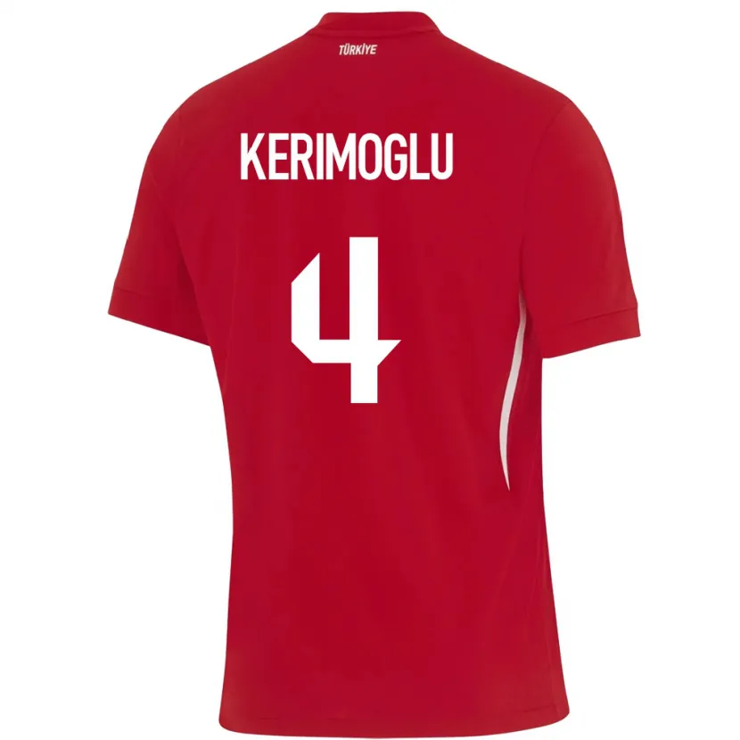 Danxen Män Kalkon Zeynap Kerimoğlu #4 Röd Bortatröja Matchtröjor 24-26 Tröjor T-Tröja