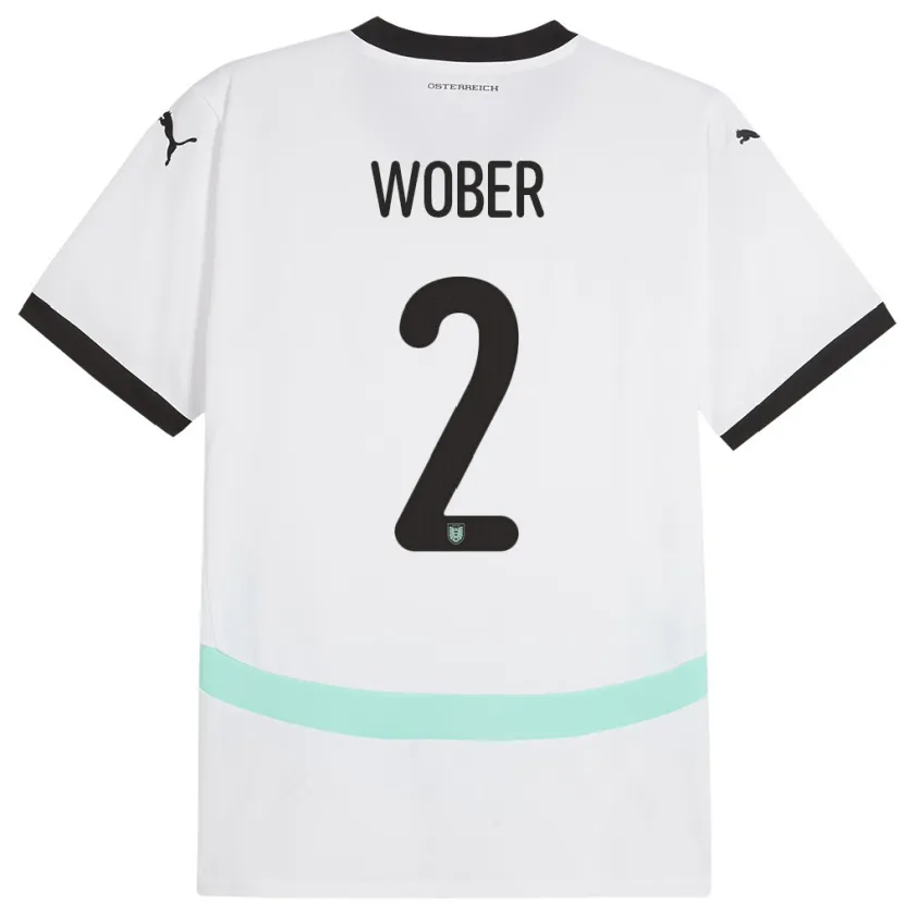 Danxen Män Österrike Maximilian Wöber #2 Vit Bortatröja Matchtröjor 24-26 Tröjor T-Tröja