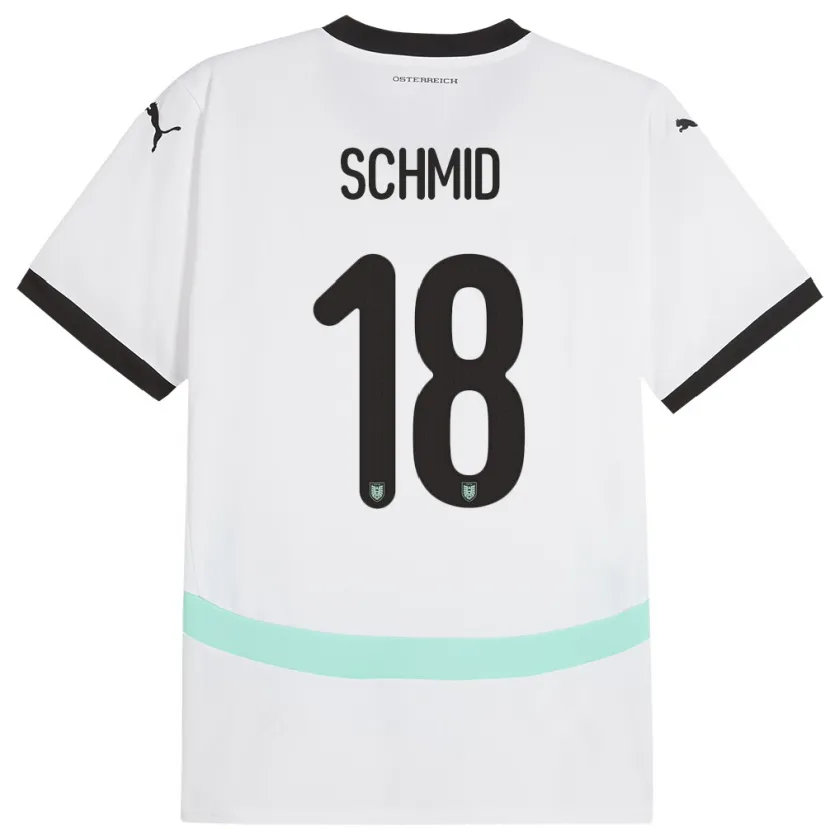Danxen Män Österrike Romano Schmid #18 Vit Bortatröja Matchtröjor 24-26 Tröjor T-Tröja