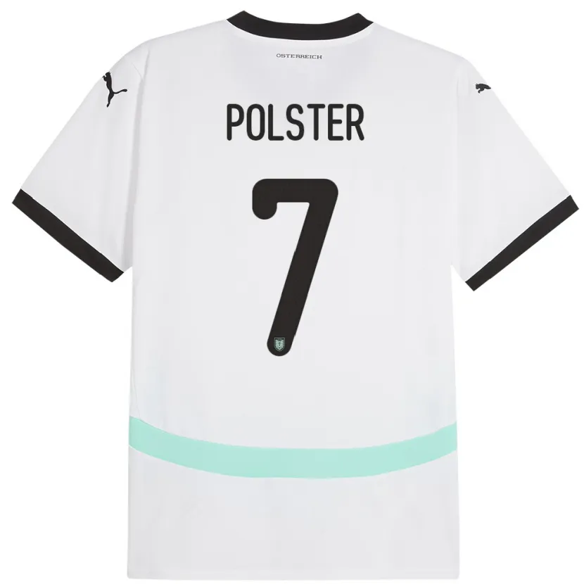 Danxen Män Österrike Manuel Polster #7 Vit Bortatröja Matchtröjor 24-26 Tröjor T-Tröja