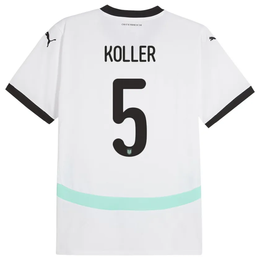 Danxen Män Österrike Paul Koller #5 Vit Bortatröja Matchtröjor 24-26 Tröjor T-Tröja