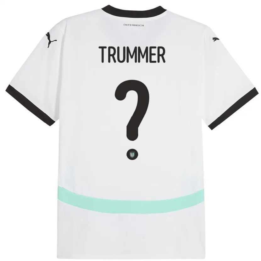 Danxen Män Österrike Tim Trummer #0 Vit Bortatröja Matchtröjor 24-26 Tröjor T-Tröja