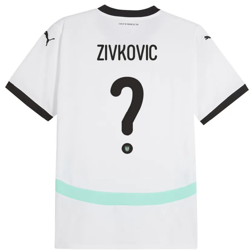 Danxen Män Österrike Jovan Zivkovic #0 Vit Bortatröja Matchtröjor 24-26 Tröjor T-Tröja