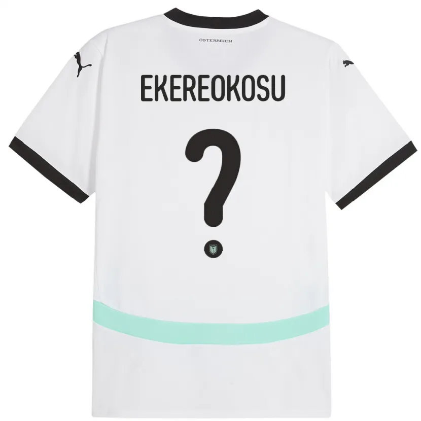 Danxen Män Österrike Tare Ekereokosu #0 Vit Bortatröja Matchtröjor 24-26 Tröjor T-Tröja