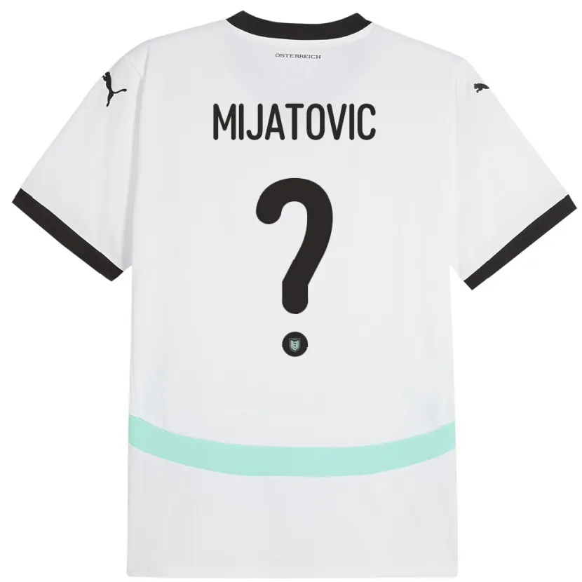 Danxen Män Österrike Luca Mijatovic #0 Vit Bortatröja Matchtröjor 24-26 Tröjor T-Tröja