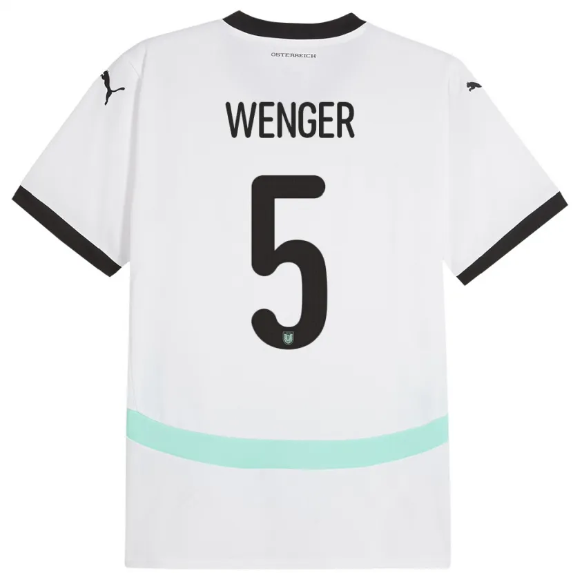 Danxen Män Österrike Claudia Wenger #5 Vit Bortatröja Matchtröjor 24-26 Tröjor T-Tröja