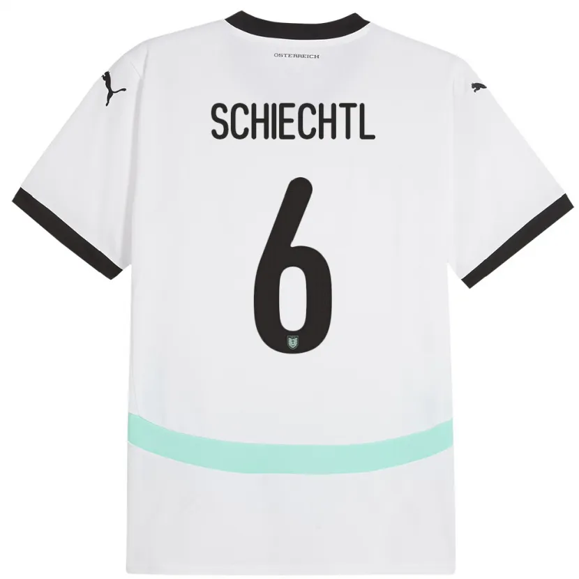 Danxen Män Österrike Katharina Schiechtl #6 Vit Bortatröja Matchtröjor 24-26 Tröjor T-Tröja
