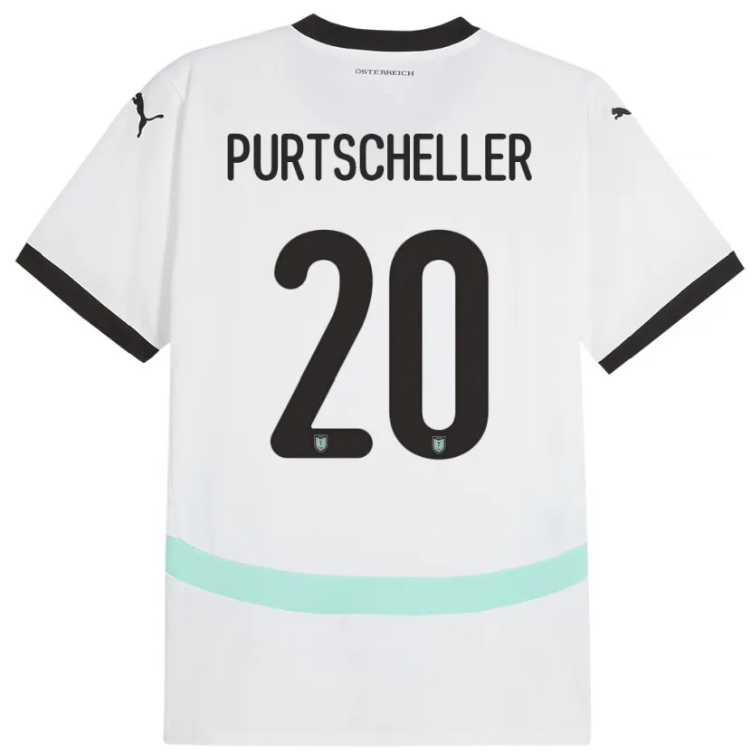 Danxen Män Österrike Lilli Purtscheller #20 Vit Bortatröja Matchtröjor 24-26 Tröjor T-Tröja
