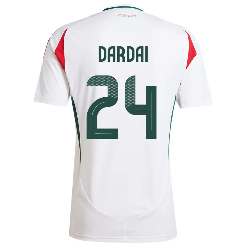 Danxen Män Ungern Márton Dárdai #24 Vit Bortatröja Matchtröjor 24-26 Tröjor T-Tröja