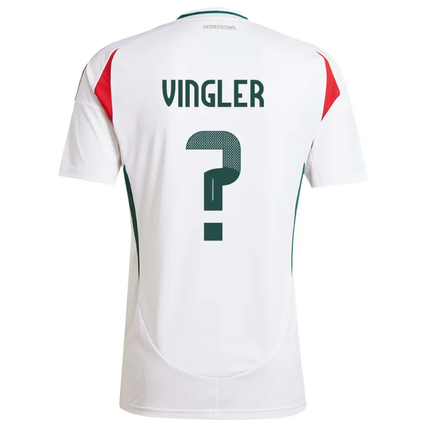 Danxen Män Ungern László Vingler #0 Vit Bortatröja Matchtröjor 24-26 Tröjor T-Tröja