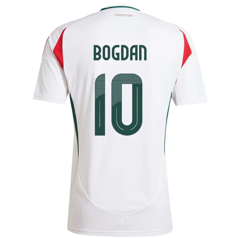 Danxen Män Ungern Hunor Bogdán #10 Vit Bortatröja Matchtröjor 24-26 Tröjor T-Tröja