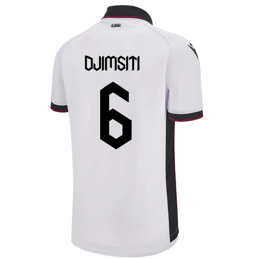 Danxen Män Albanien Berat Djimsiti #6 Vit Bortatröja Matchtröjor 24-26 Tröjor T-Tröja