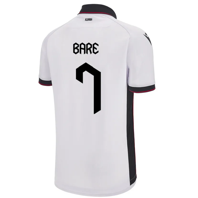 Danxen Män Albanien Keidi Bare #7 Vit Bortatröja Matchtröjor 24-26 Tröjor T-Tröja