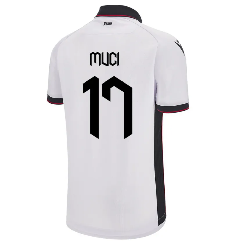 Danxen Män Albanien Ernest Muci #17 Vit Bortatröja Matchtröjor 24-26 Tröjor T-Tröja