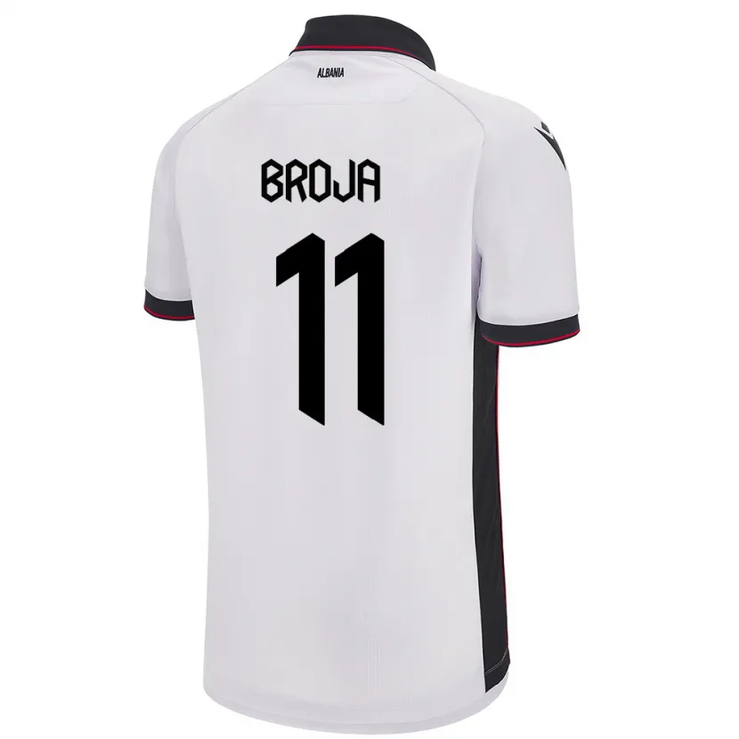 Danxen Män Albanien Armando Broja #11 Vit Bortatröja Matchtröjor 24-26 Tröjor T-Tröja