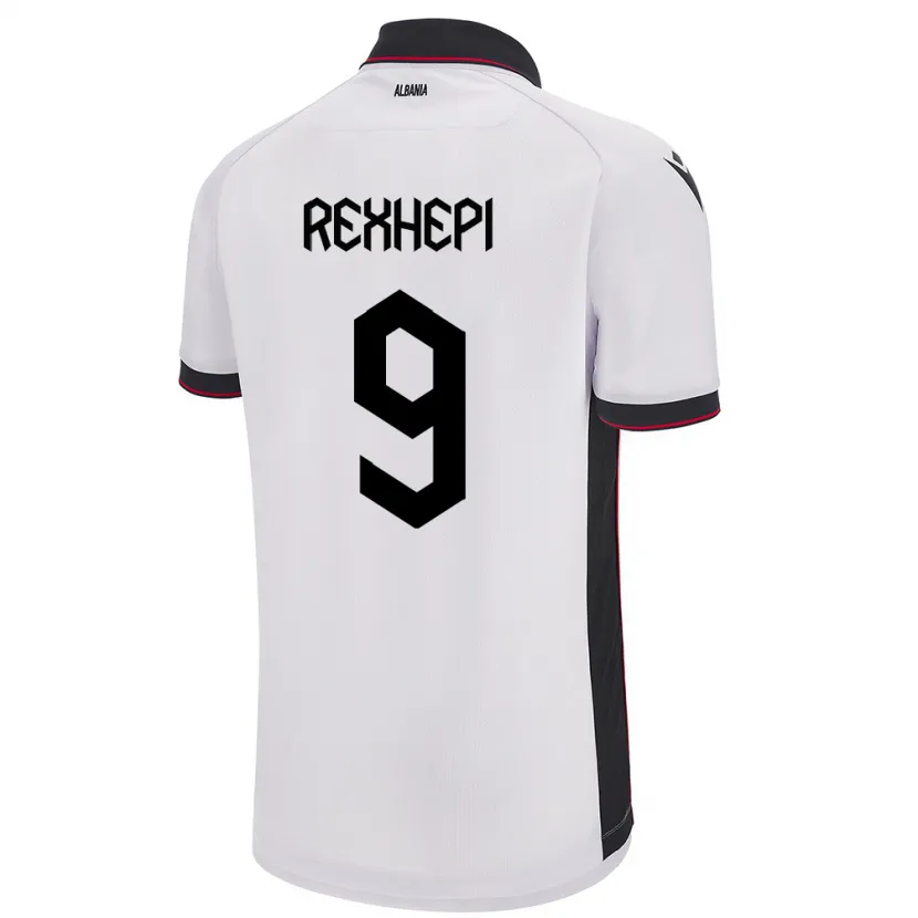 Danxen Män Albanien Arlind Rexhepi #9 Vit Bortatröja Matchtröjor 24-26 Tröjor T-Tröja