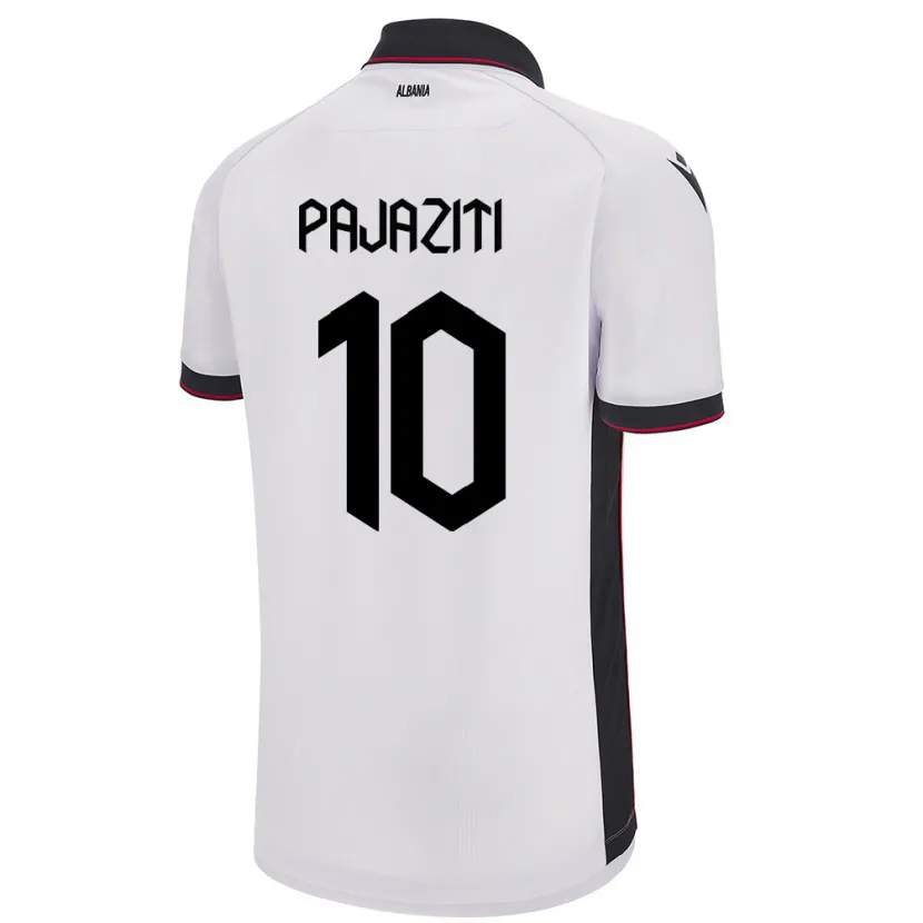 Danxen Män Albanien Adrion Pajaziti #10 Vit Bortatröja Matchtröjor 24-26 Tröjor T-Tröja