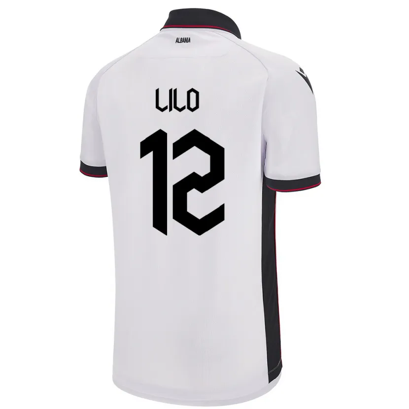 Danxen Män Albanien Klidman Lilo #12 Vit Bortatröja Matchtröjor 24-26 Tröjor T-Tröja