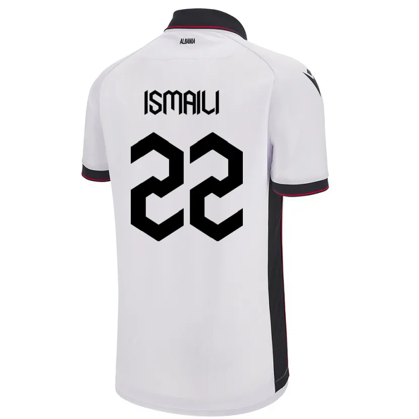 Danxen Män Albanien Ysni Ismaili #22 Vit Bortatröja Matchtröjor 24-26 Tröjor T-Tröja