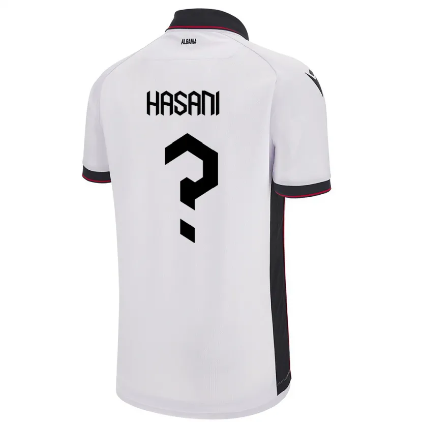 Danxen Män Albanien Ron Hasani #0 Vit Bortatröja Matchtröjor 24-26 Tröjor T-Tröja