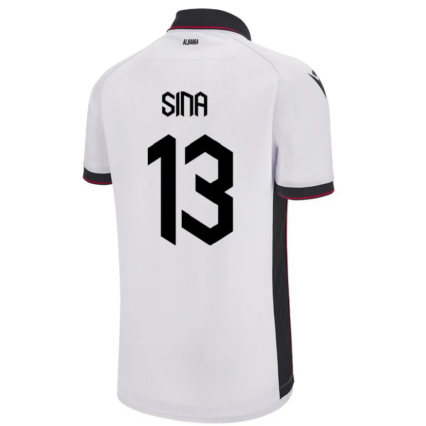 Danxen Män Albanien Samuele Sina #13 Vit Bortatröja Matchtröjor 24-26 Tröjor T-Tröja