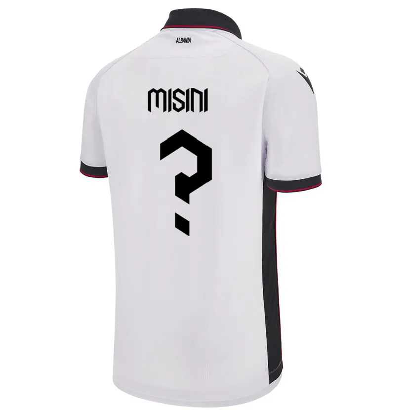Danxen Män Albanien Eltion Misini #0 Vit Bortatröja Matchtröjor 24-26 Tröjor T-Tröja