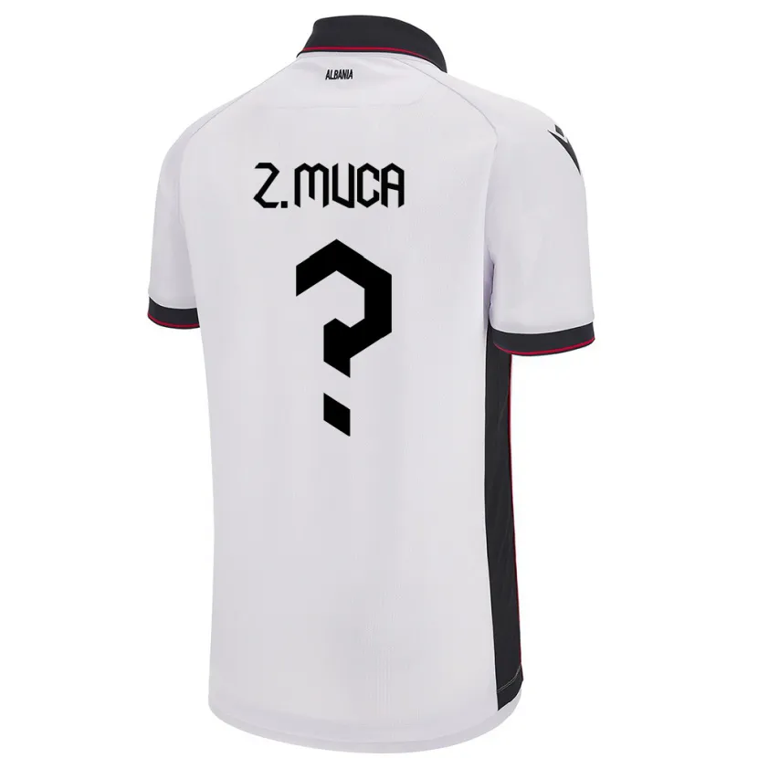 Danxen Män Albanien Zylyf Muça #0 Vit Bortatröja Matchtröjor 24-26 Tröjor T-Tröja