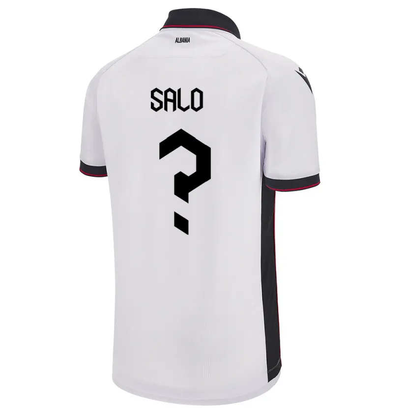Danxen Män Albanien Asim Salo #0 Vit Bortatröja Matchtröjor 24-26 Tröjor T-Tröja