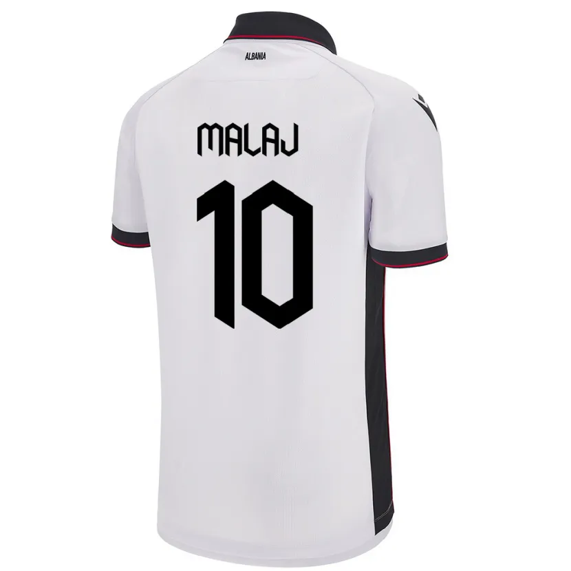 Danxen Män Albanien Tedi Malaj #10 Vit Bortatröja Matchtröjor 24-26 Tröjor T-Tröja