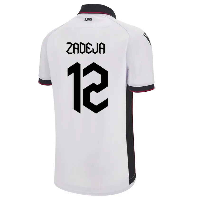 Danxen Män Albanien Darius Zadeja #12 Vit Bortatröja Matchtröjor 24-26 Tröjor T-Tröja