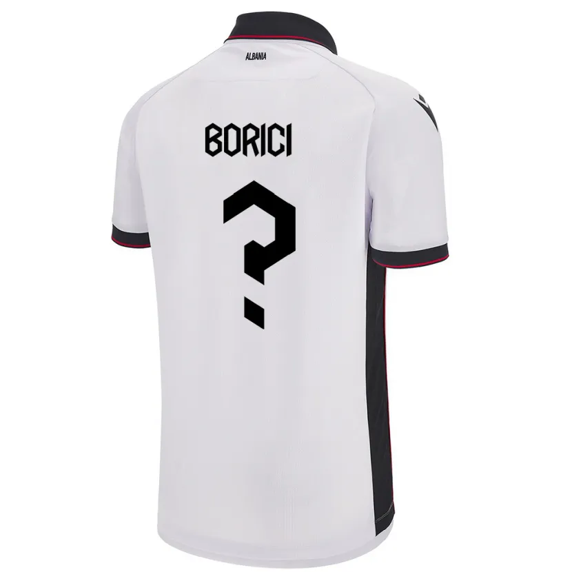 Danxen Män Albanien Armir Borici #0 Vit Bortatröja Matchtröjor 24-26 Tröjor T-Tröja