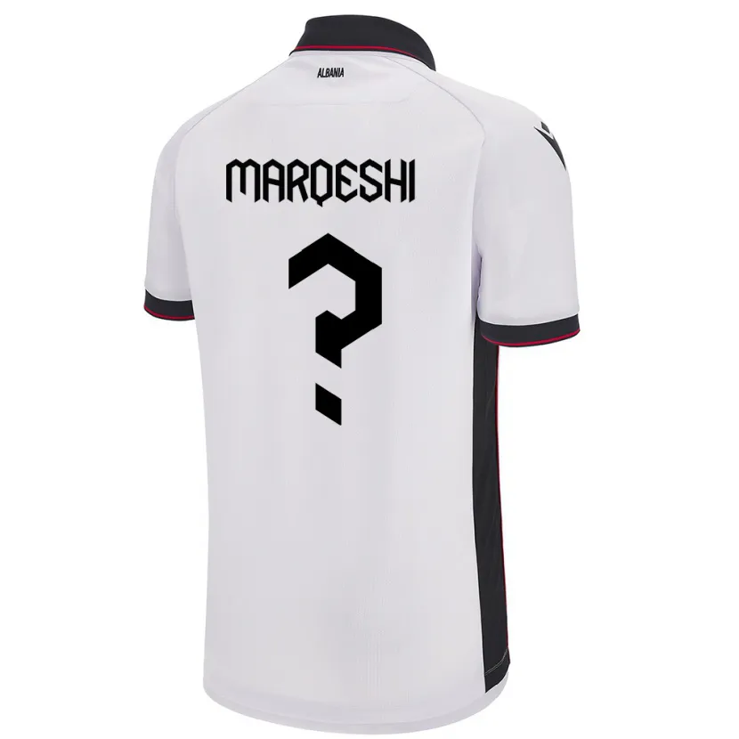 Danxen Män Albanien Ernesto Marqeshi #0 Vit Bortatröja Matchtröjor 24-26 Tröjor T-Tröja
