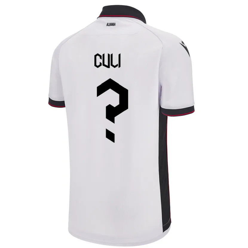 Danxen Män Albanien Daniel Culi #0 Vit Bortatröja Matchtröjor 24-26 Tröjor T-Tröja