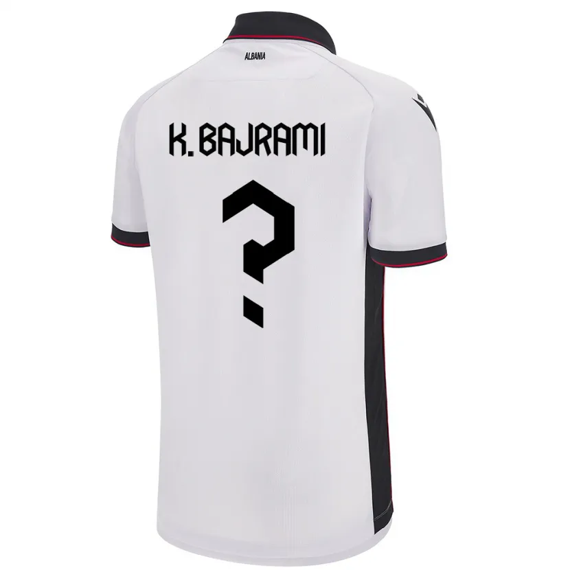 Danxen Män Albanien Klevi Bajrami #0 Vit Bortatröja Matchtröjor 24-26 Tröjor T-Tröja