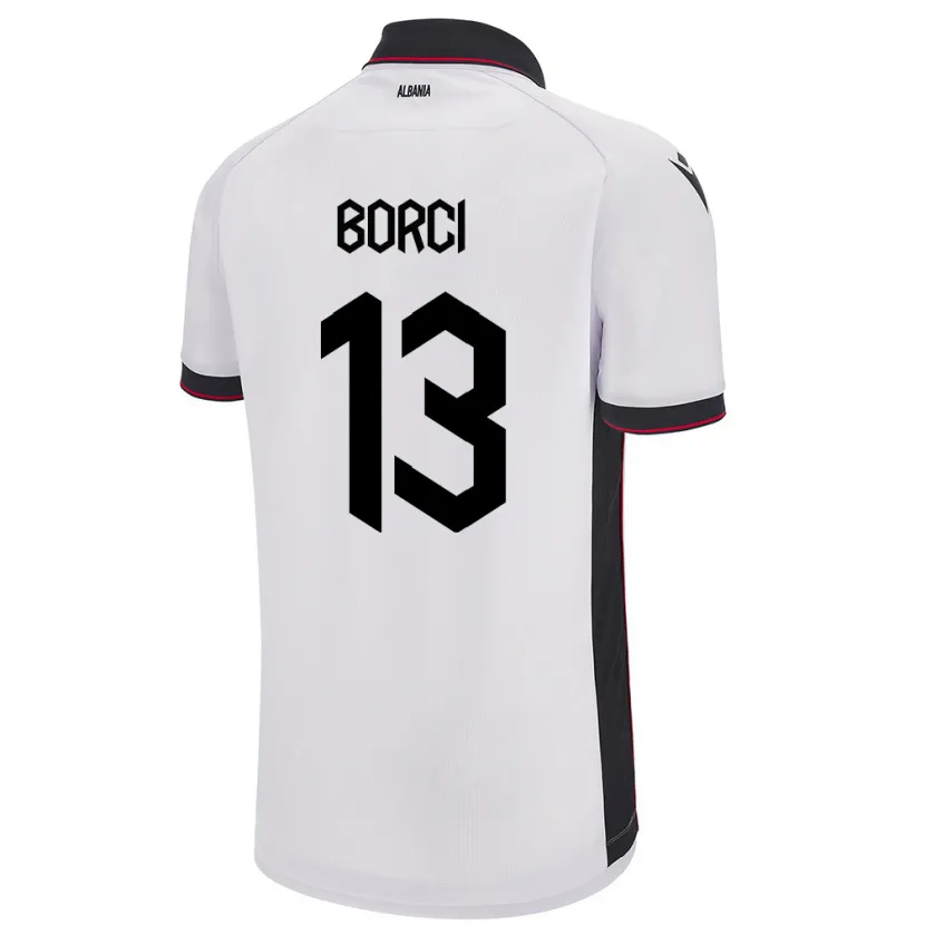 Danxen Män Albanien Klaudia Borci #13 Vit Bortatröja Matchtröjor 24-26 Tröjor T-Tröja