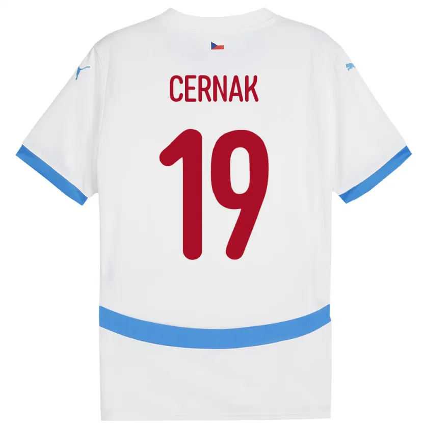 Danxen Män Tjeckien Michal Cernak #19 Vit Bortatröja Matchtröjor 24-26 Tröjor T-Tröja