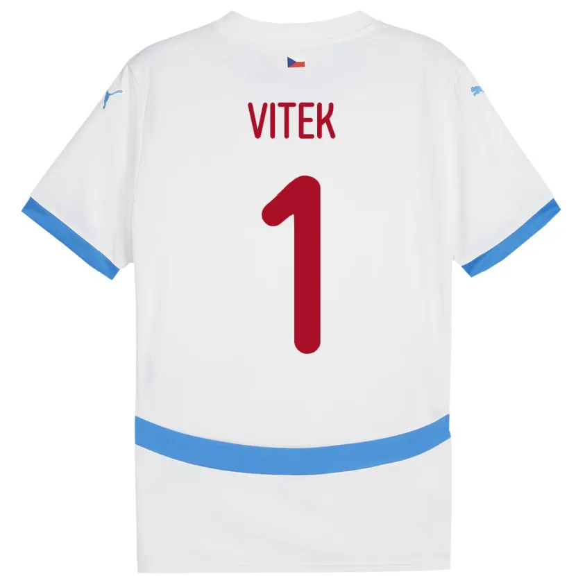 Danxen Män Tjeckien Radek Vitek #1 Vit Bortatröja Matchtröjor 24-26 Tröjor T-Tröja