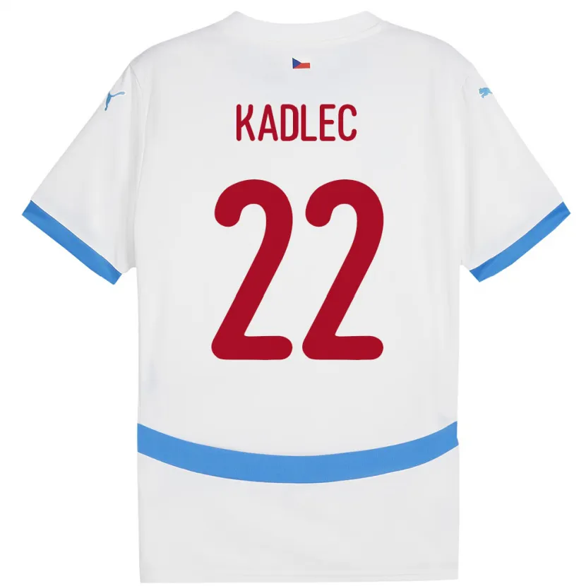 Danxen Män Tjeckien Adam Kadlec #22 Vit Bortatröja Matchtröjor 24-26 Tröjor T-Tröja